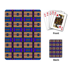 Rectangles And Stripes Pattern Playing Cards Single Design by LalyLauraFLM