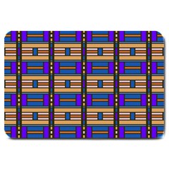 Rectangles And Stripes Pattern Large Doormat by LalyLauraFLM