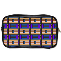 Rectangles And Stripes Pattern Toiletries Bag (two Sides) by LalyLauraFLM