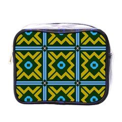 Rhombus In Squares Pattern Mini Toiletries Bag (one Side) by LalyLauraFLM