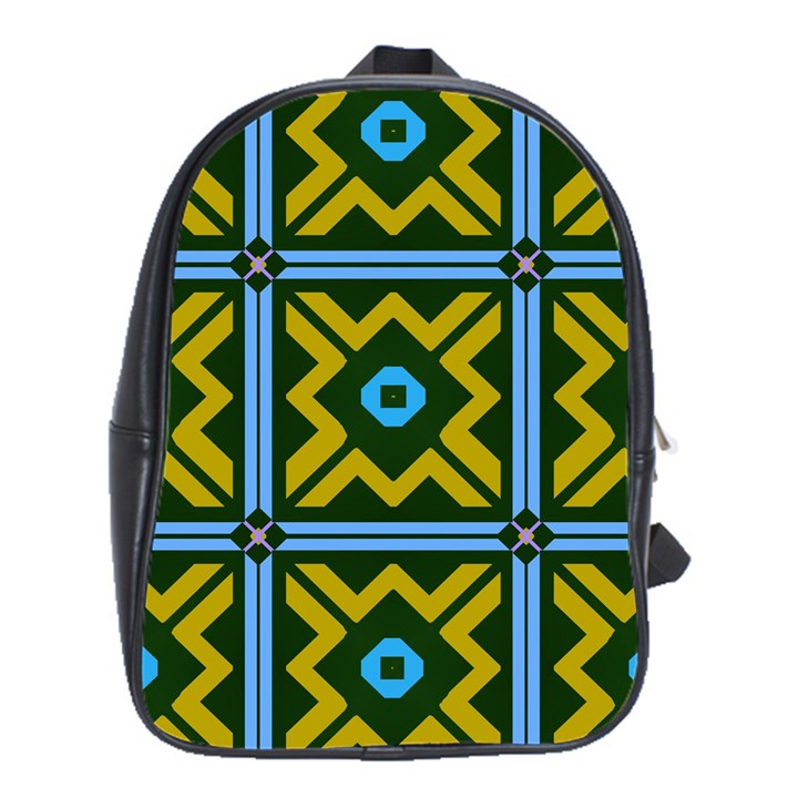 Rhombus in squares pattern School Bag (XL)