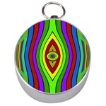 Colorful symmetric shapes Silver Compass Front