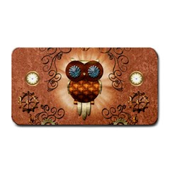 Steampunk, Funny Owl With Clicks And Gears Medium Bar Mats by FantasyWorld7