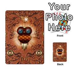 Steampunk, Funny Owl With Clicks And Gears Multi-purpose Cards (rectangle)  by FantasyWorld7