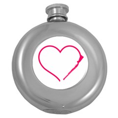 Customizable Shotgun Heart Round Hip Flask (5 Oz) by CraftyLittleNodes