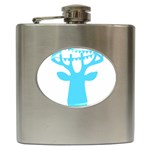 Party Deer With Bunting Hip Flask (6 oz) Front