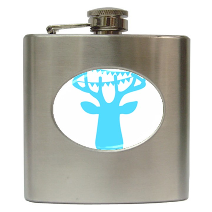 Party Deer With Bunting Hip Flask (6 oz)