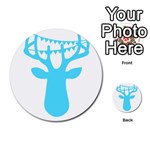 Party Deer With Bunting Multi-purpose Cards (Round)  Back 1