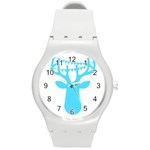 Party Deer With Bunting Round Plastic Sport Watch (M) Front