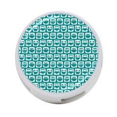 Teal And White Owl Pattern 4-port Usb Hub (one Side) by GardenOfOphir