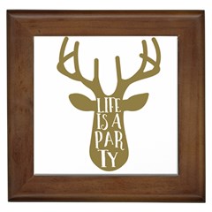 Life Is A Party Buck Deer Framed Tiles by CraftyLittleNodes