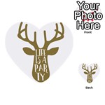 Life Is A Party Buck Deer Multi-purpose Cards (Heart)  Front 6