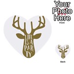 Life Is A Party Buck Deer Multi-purpose Cards (Heart)  Front 29