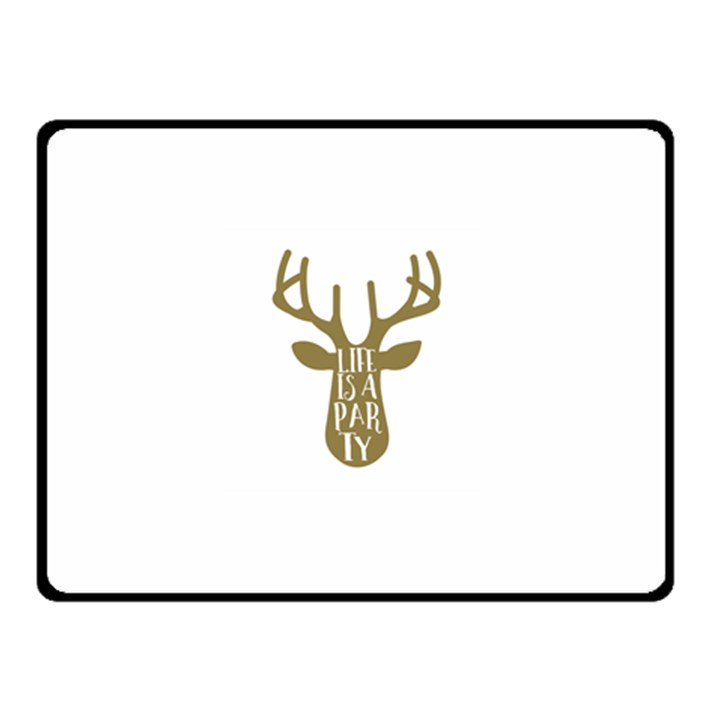 Life Is A Party Buck Deer Double Sided Fleece Blanket (Small) 