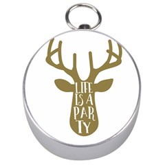 Life Is A Party Buck Deer Silver Compasses by CraftyLittleNodes