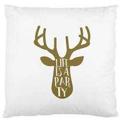 Life Is A Party Buck Deer Standard Flano Cushion Cases (one Side)  by CraftyLittleNodes