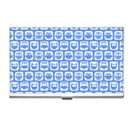 Blue And White Owl Pattern Business Card Holders Front