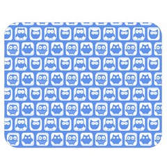 Blue And White Owl Pattern Double Sided Flano Blanket (medium)  by GardenOfOphir