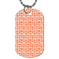 Coral And White Owl Pattern Dog Tag (two Sides) by GardenOfOphir