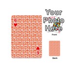 Coral And White Owl Pattern Playing Cards 54 (Mini)  Front - Heart6