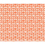 Coral And White Owl Pattern Deluxe Canvas 14  x 11  14  x 11  x 1.5  Stretched Canvas