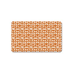 Orange And White Owl Pattern Magnet (name Card) by GardenOfOphir