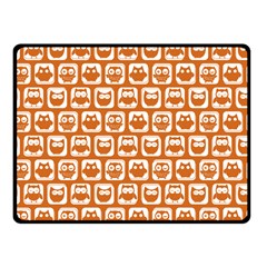 Orange And White Owl Pattern Fleece Blanket (small) by GardenOfOphir