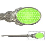 Lime Green And White Owl Pattern Letter Openers Front