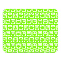 Lime Green And White Owl Pattern Double Sided Flano Blanket (large)  by GardenOfOphir