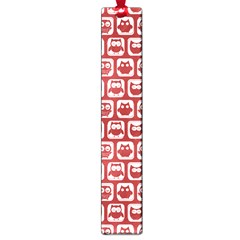 Red And White Owl Pattern Large Book Marks by GardenOfOphir