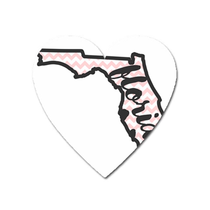 Florida Map Pride Chevron Heart Magnet