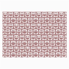 Light Pink And White Owl Pattern Large Glasses Cloth (2-side) by GardenOfOphir