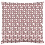 Light Pink And White Owl Pattern Large Cushion Cases (Two Sides)  Front