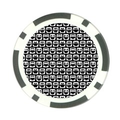 Black And White Owl Pattern Poker Chip Card Guards (10 Pack)  by GardenOfOphir