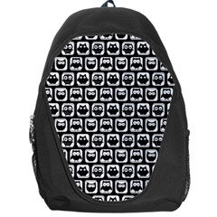 Black And White Owl Pattern Backpack Bag by GardenOfOphir