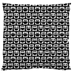 Black And White Owl Pattern Large Flano Cushion Cases (one Side)  by GardenOfOphir