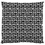 Black And White Owl Pattern Large Flano Cushion Cases (Two Sides)  Front