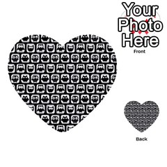 Black And White Owl Pattern Multi-purpose Cards (heart)  by GardenOfOphir