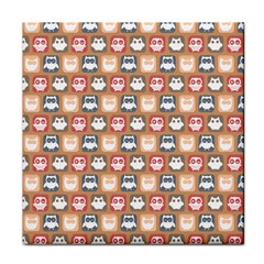 Colorful Whimsical Owl Pattern Face Towel by GardenOfOphir