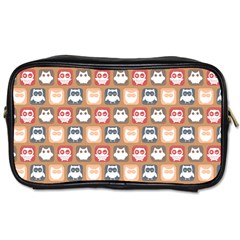 Colorful Whimsical Owl Pattern Toiletries Bags 2-side by GardenOfOphir