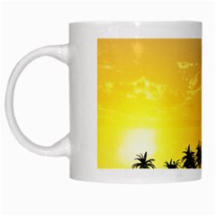 Beautiful Island In The Sunset White Mugs by FantasyWorld7