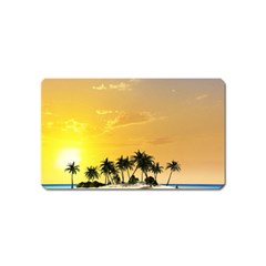 Beautiful Island In The Sunset Magnet (name Card) by FantasyWorld7