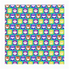 Colorful Whimsical Owl Pattern Medium Glasses Cloth (2-side) by GardenOfOphir
