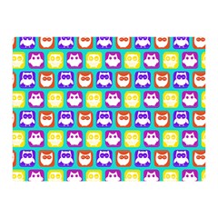Colorful Whimsical Owl Pattern Double Sided Flano Blanket (mini)  by GardenOfOphir