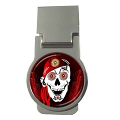 Funny Happy Skull Money Clips (round)  by FantasyWorld7