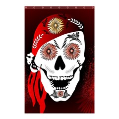 Funny Happy Skull Shower Curtain 48  X 72  (small)  by FantasyWorld7