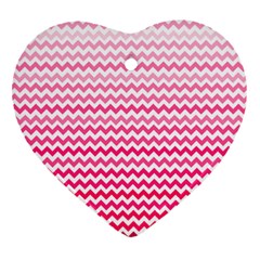 Pink Gradient Chevron Heart Ornament (2 Sides)