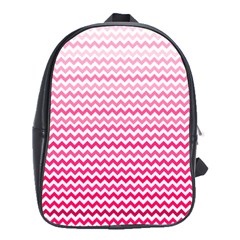 Pink Gradient Chevron School Bags(Large) 