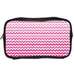 Pink Gradient Chevron Toiletries Bags 2-Side Back