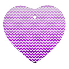 Purple Gradient Chevron Heart Ornament (2 Sides)